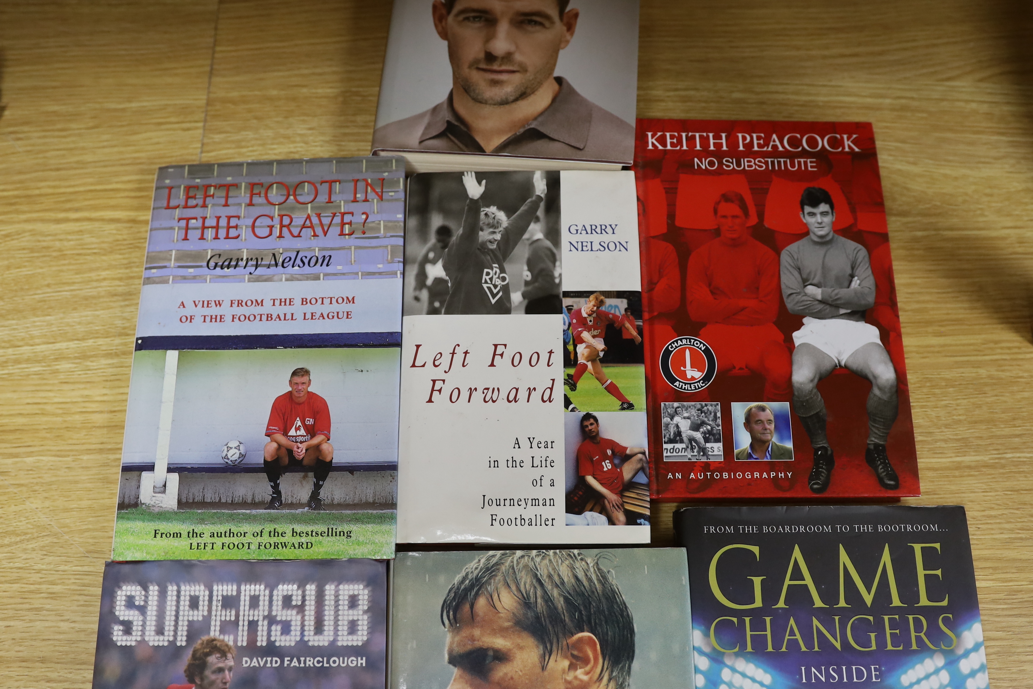 Seven autographed autobiographies - professional footballers